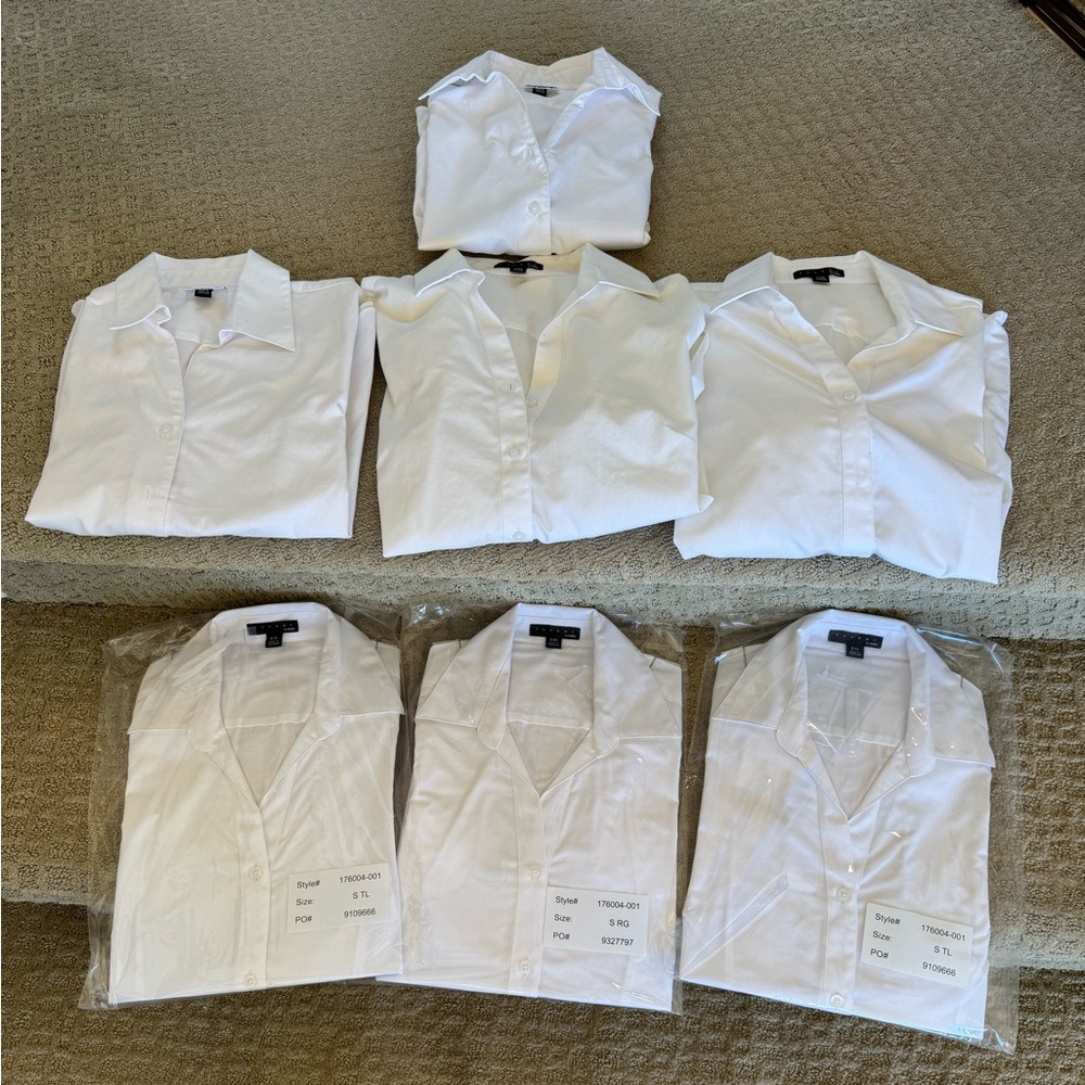 SEVEN Cotton Blouses, Sizes Small ( 2 Short Sleeve are 4 RG). Excellent Cond.